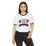 Unisex Cotton Ringer T-Shirt - "Grind Loud Speak Less" Gym Fitness Tee