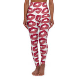 Kiss Print High Waisted Yoga Leggings - Stylish Activewear