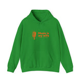 Music is My Wife Hoodie - Unisex Heavy Blend Sweatshirt