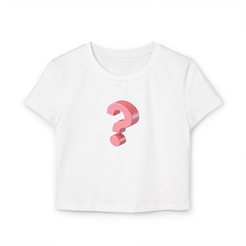 Women's Baby Tee - Cute Question Mark Design for Trendy Style