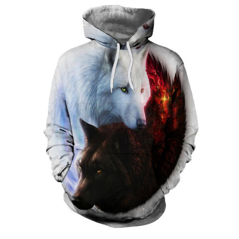 Ice and Fire Wolves Hoodies