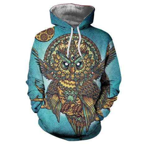 Owl Ombre 3D Sweatshirt Hoodies